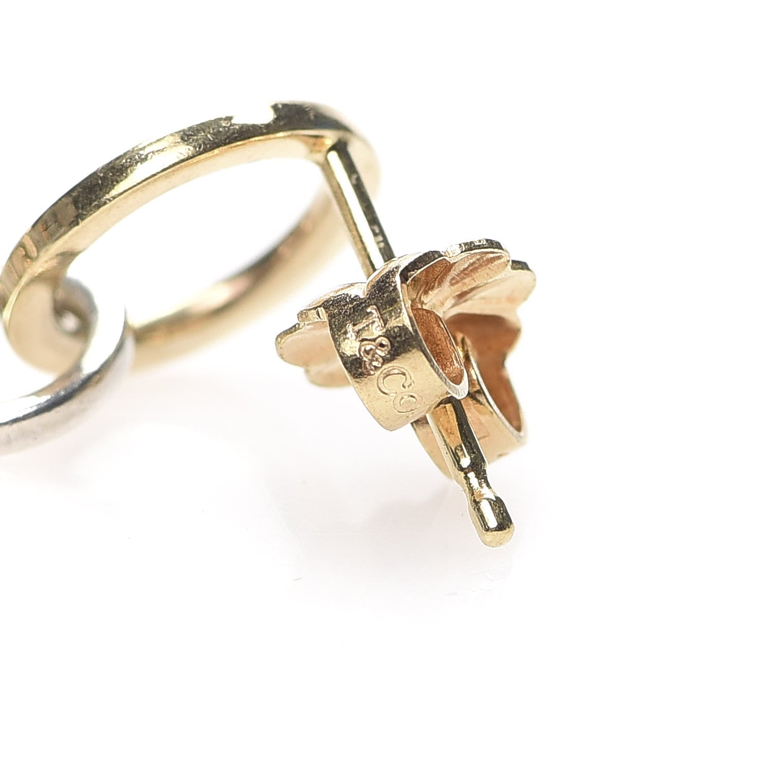 Tiffany Sterling Silver 18K Yellow Gold Multi Circle Dangle Earrings 4 of 6