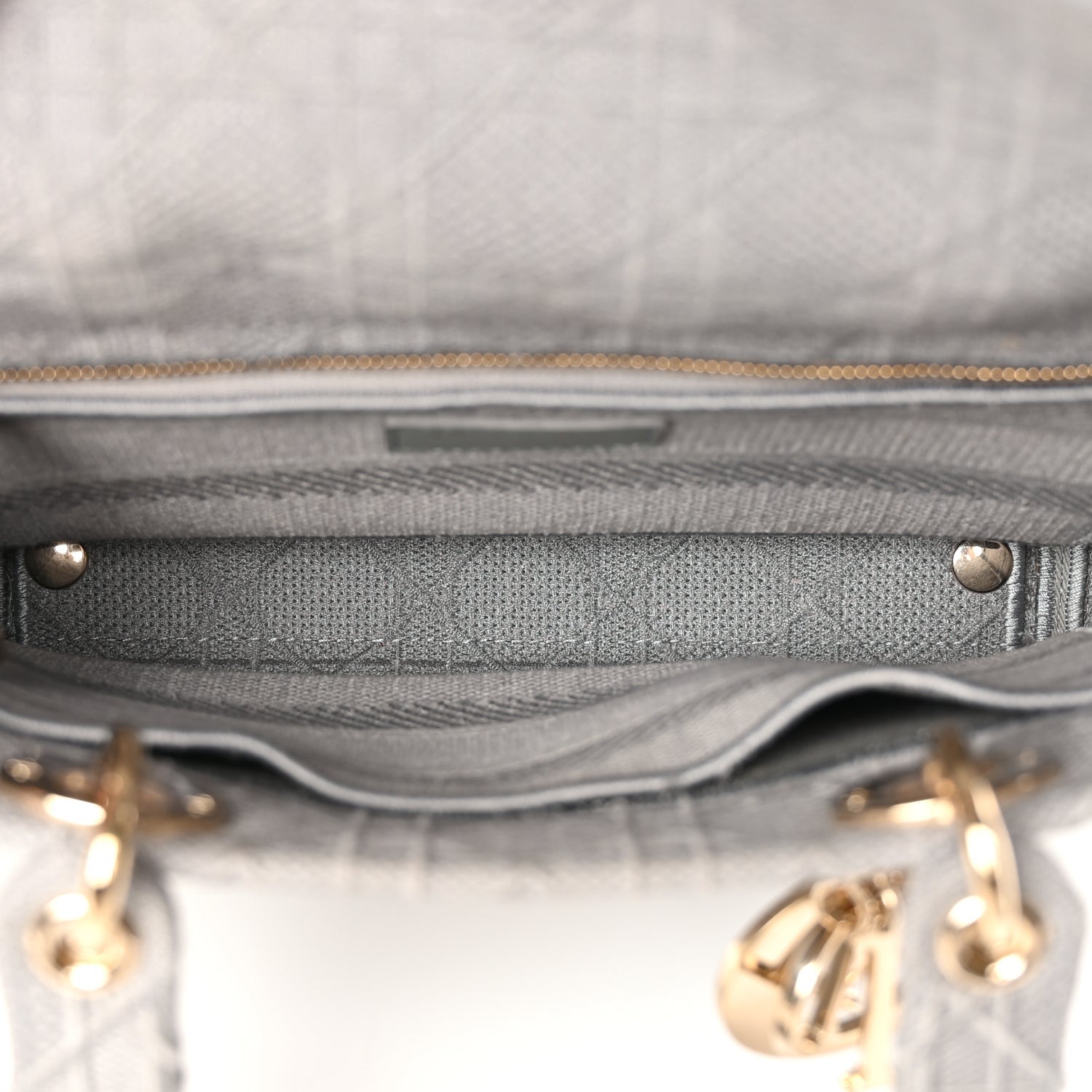 Christian Dior Canvas Embroidered Cannage Lady D-Lite Gray 4 of 8
