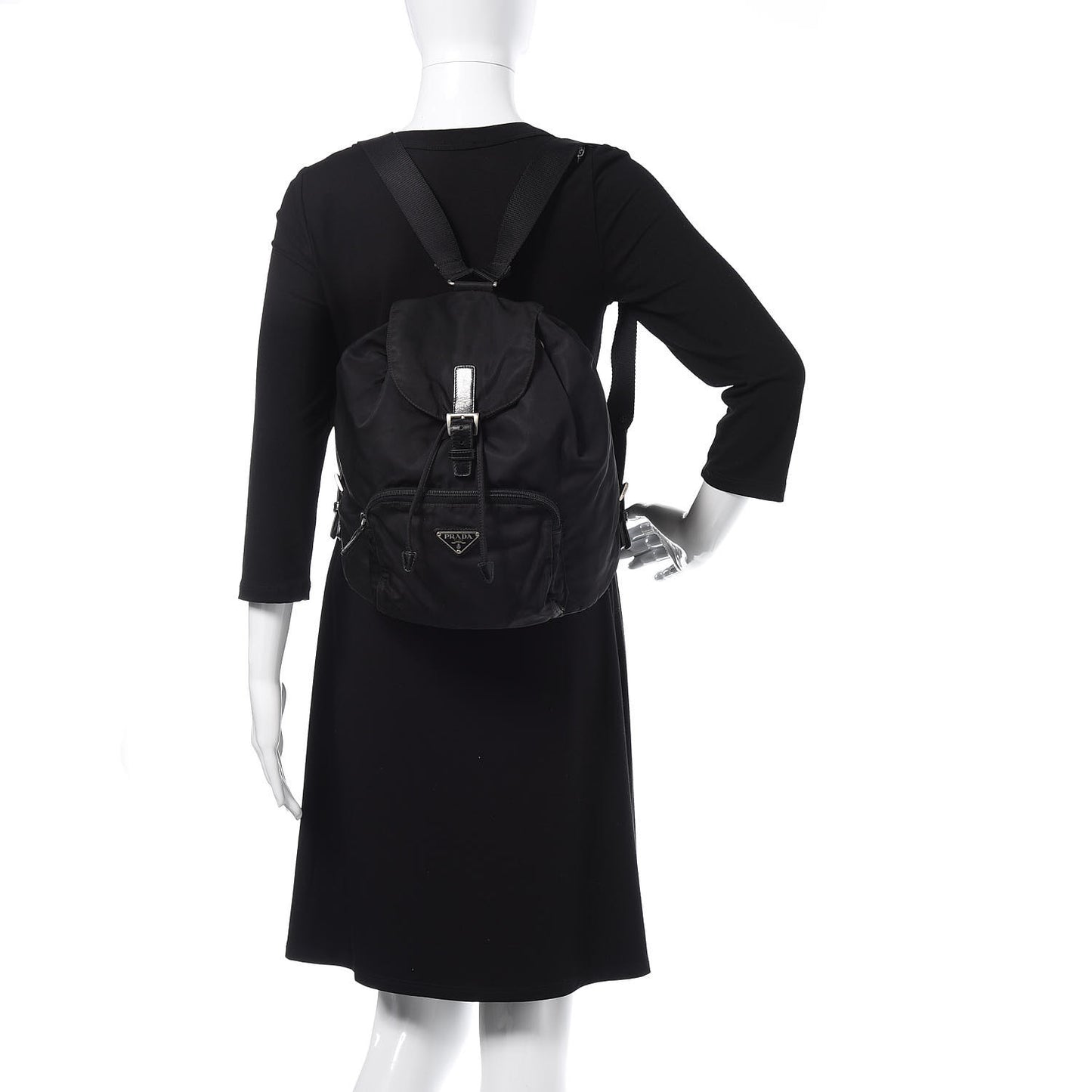 Tessuto Nylon Vela Cinch Backpack Black