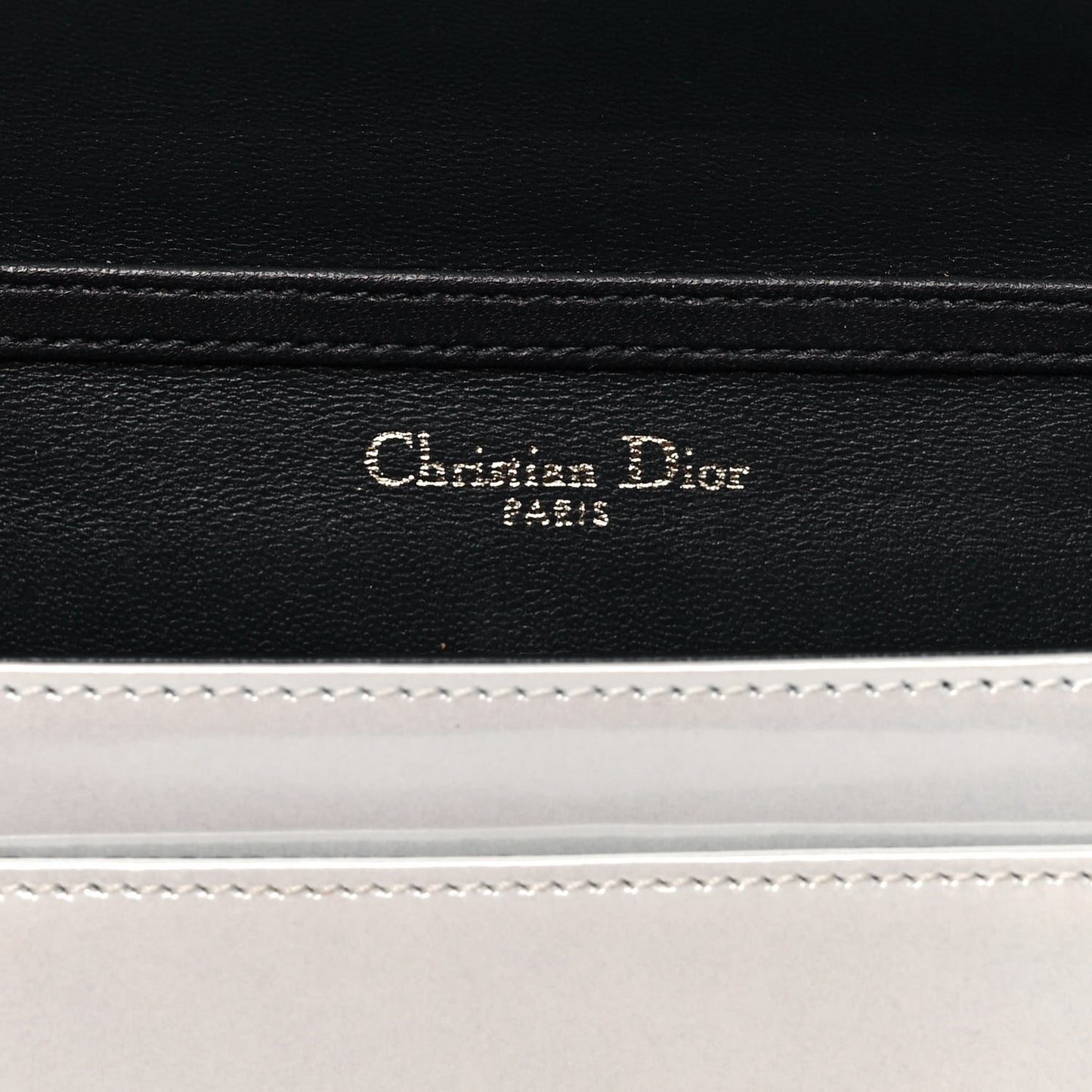 Patent Micro-Cannage Diorama Wallet on Chain Pouch White