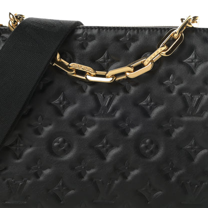 Louis Vuitton Lambskin Embossed Monogram Coussin PM Black 8 of 11