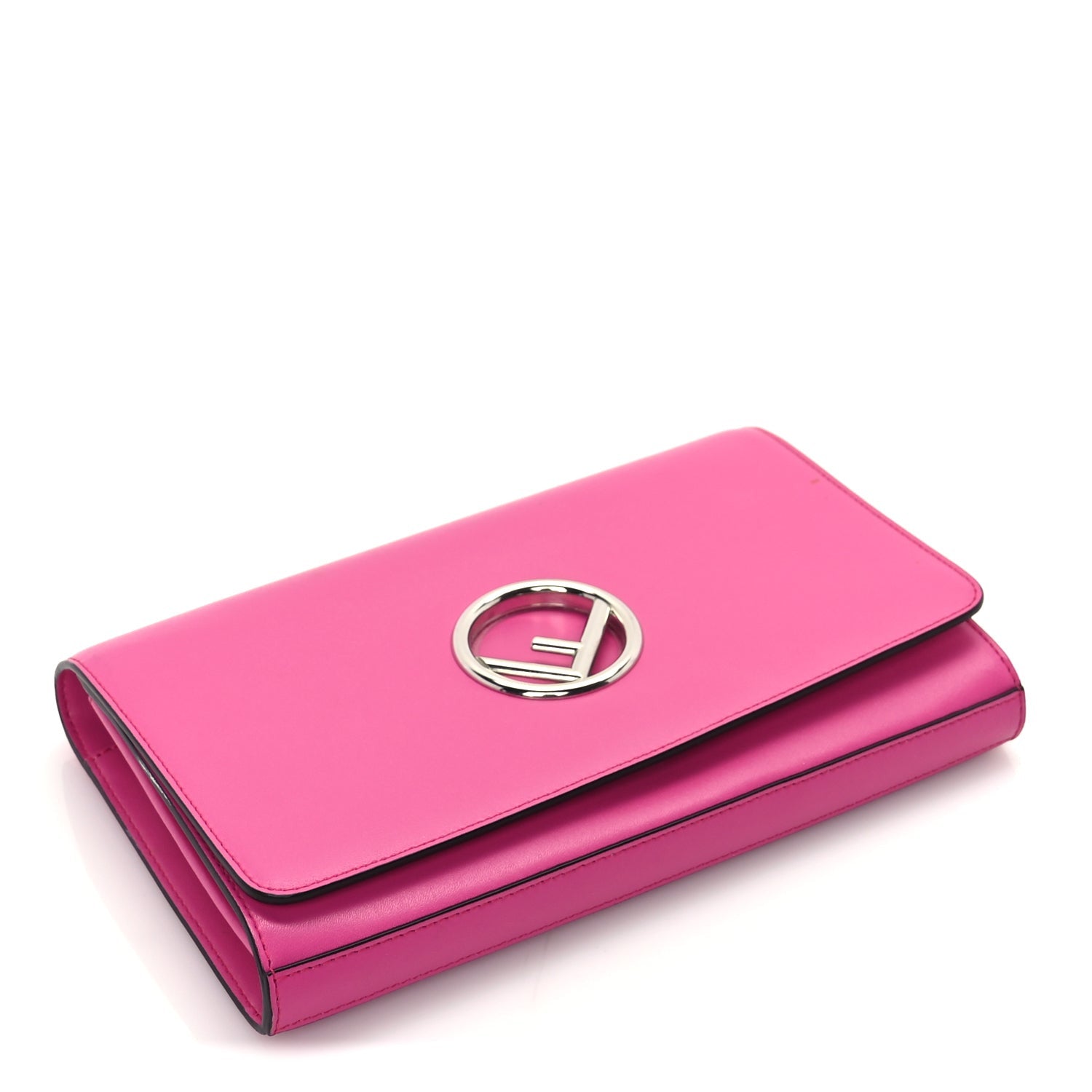 Fendi Vitello Liberty Lucido F is  Wallet on Chain Fuschia 3 of 8