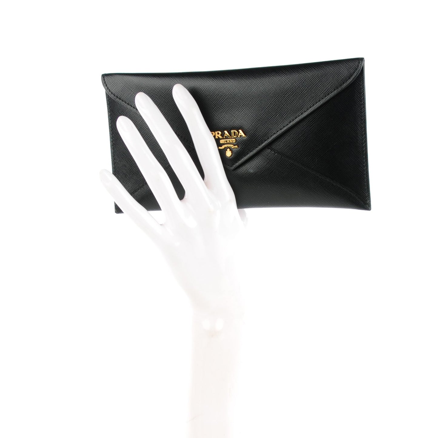 Saffiano Metal Envelope Wallet Black