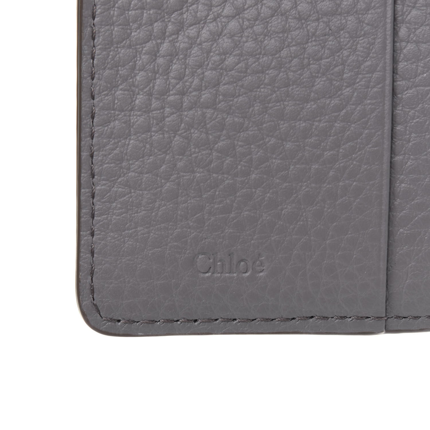 Chloe Grained Calfskin Marcie Square Wallet Cashmere Grey 7 of 12