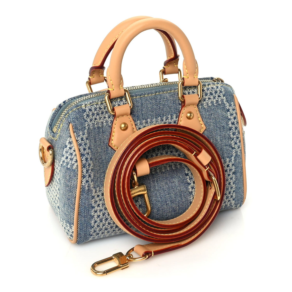 Damier Denim 3D Speedy Bandouliere 18 Bleu