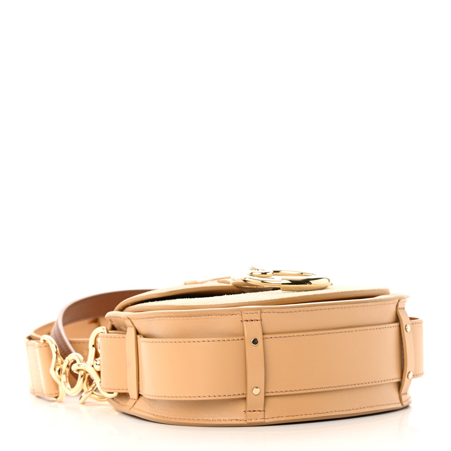 Calfskin Suede Small Tess Bag Soft Tan