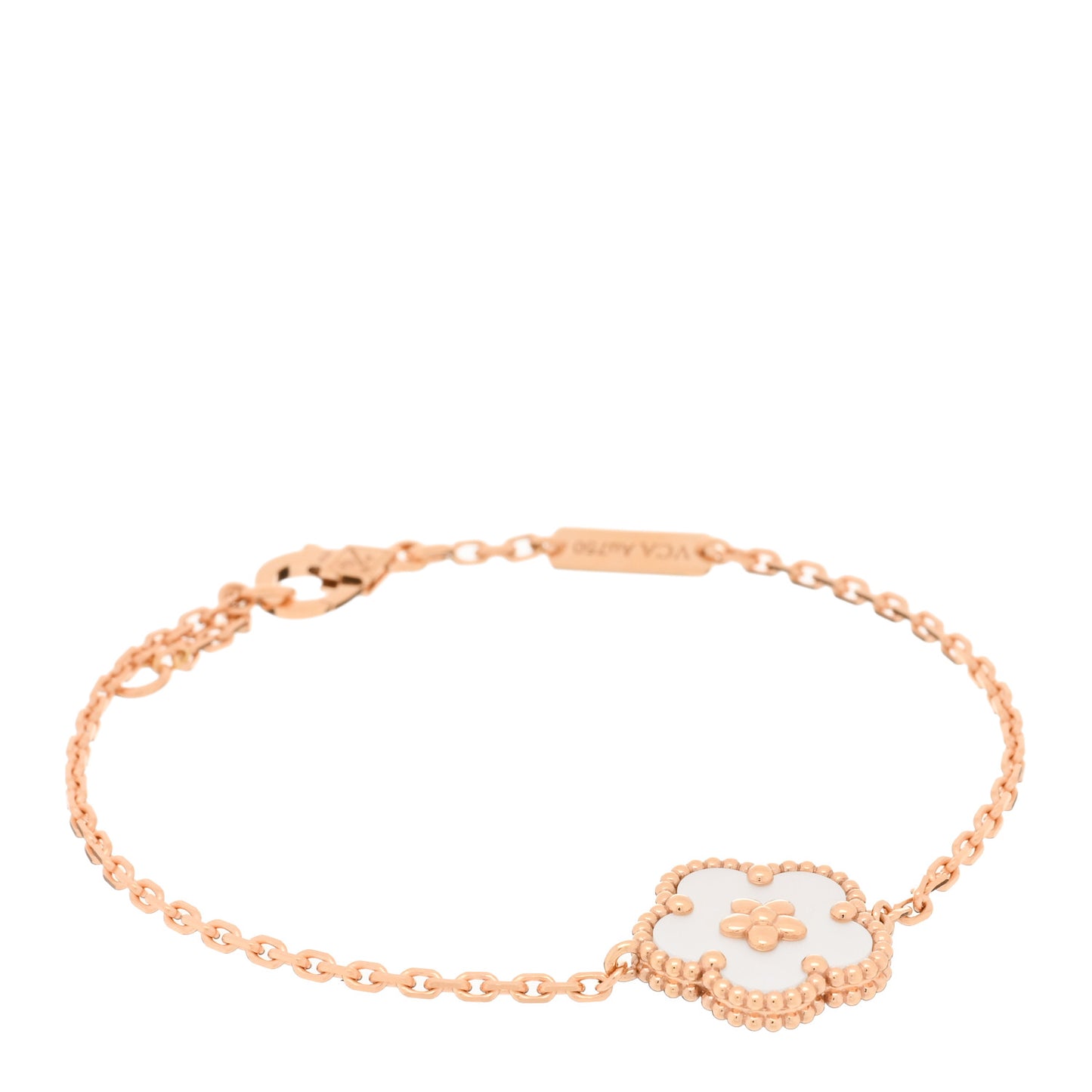 18K Rose Gold Mother Of Pearl Lucky Spring Plum Blossom Bracelet