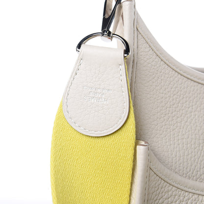 Hermes Taurillon Clemence Amazone Evelyne III PM Craie Lime 8 of 11