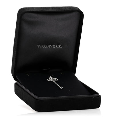Tiffany Platinum Diamond Fleur De Lis Key Pendant 4 of 4