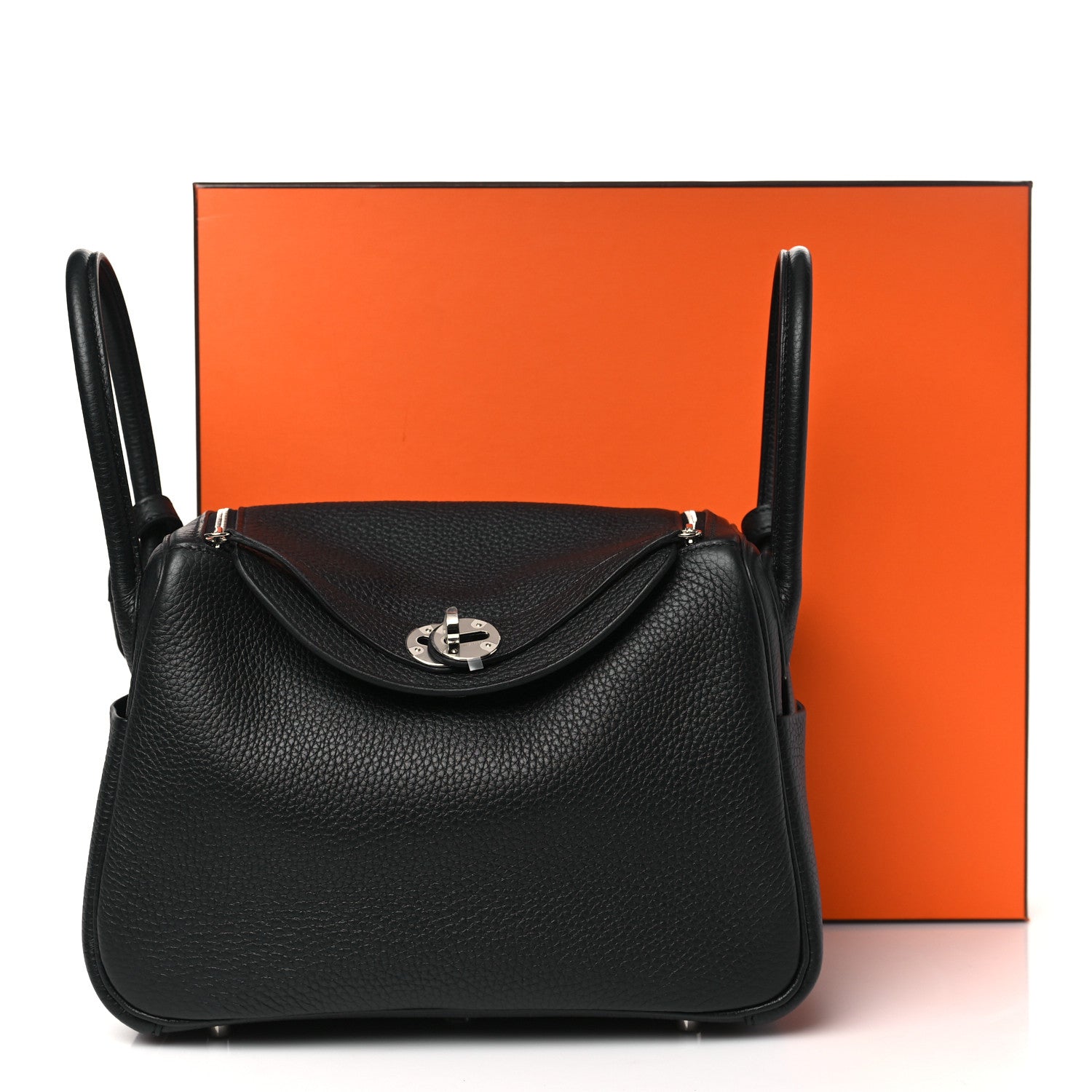 Hermes Taurillon Clemence Lindy 26 Black 11 of 11