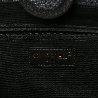 Chanel Woven Straw Raffia Small Deauville Tote Charcoal 6 of 10
