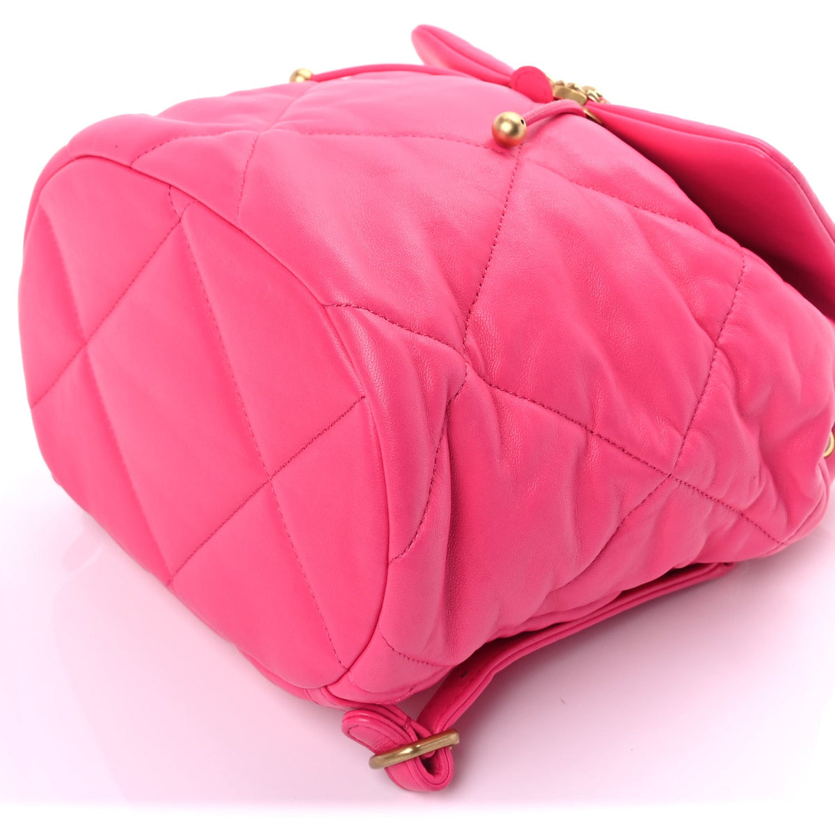 Lambskin Quilted  19 Backpack  Dark Pink