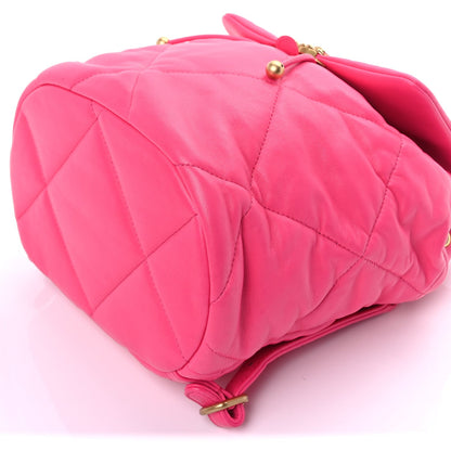 Chanel Lambskin Quilted  19 Backpack  Dark Pink 8 of 8