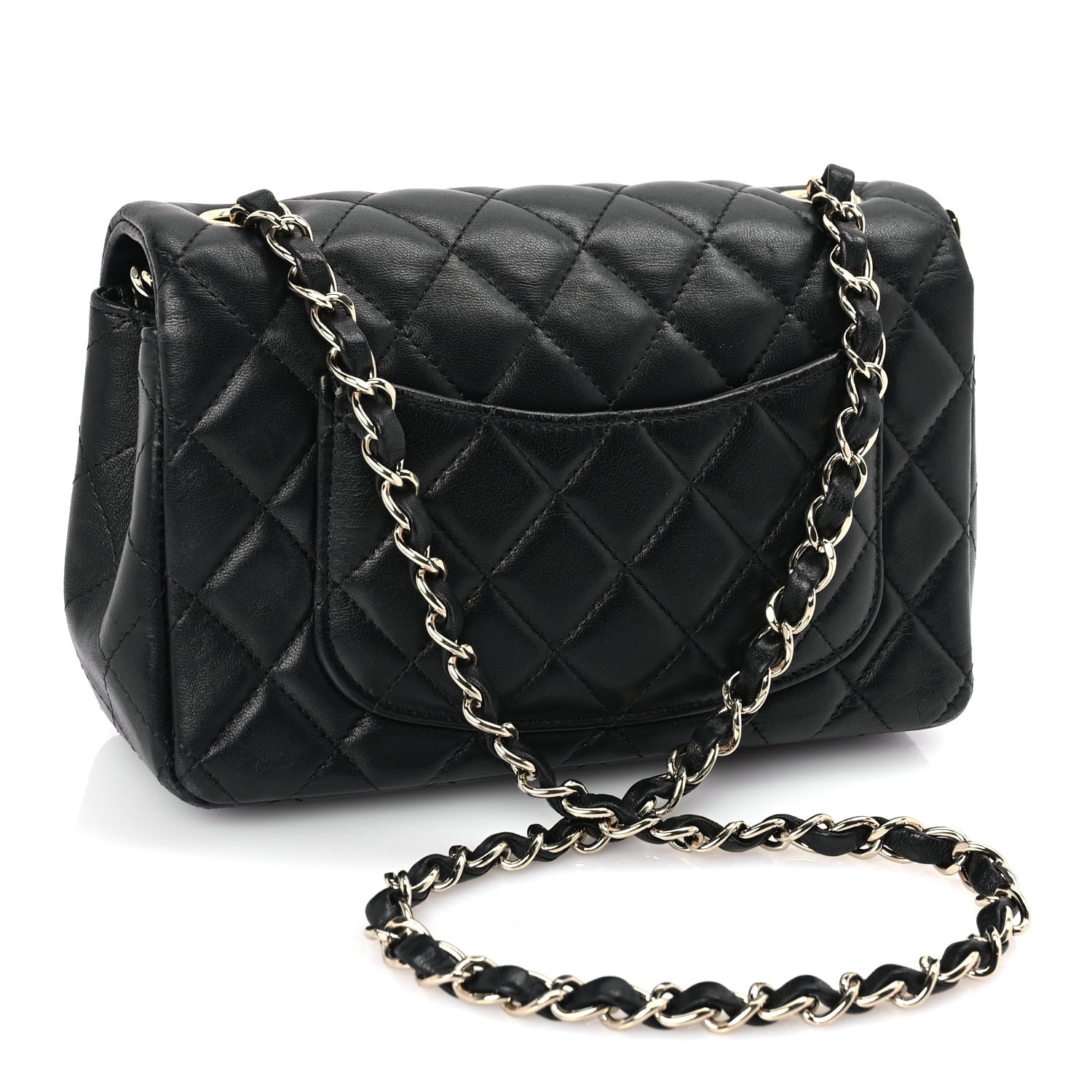 Chanel Lambskin Quilted Mini Rectangular Flap Black 2 of 10