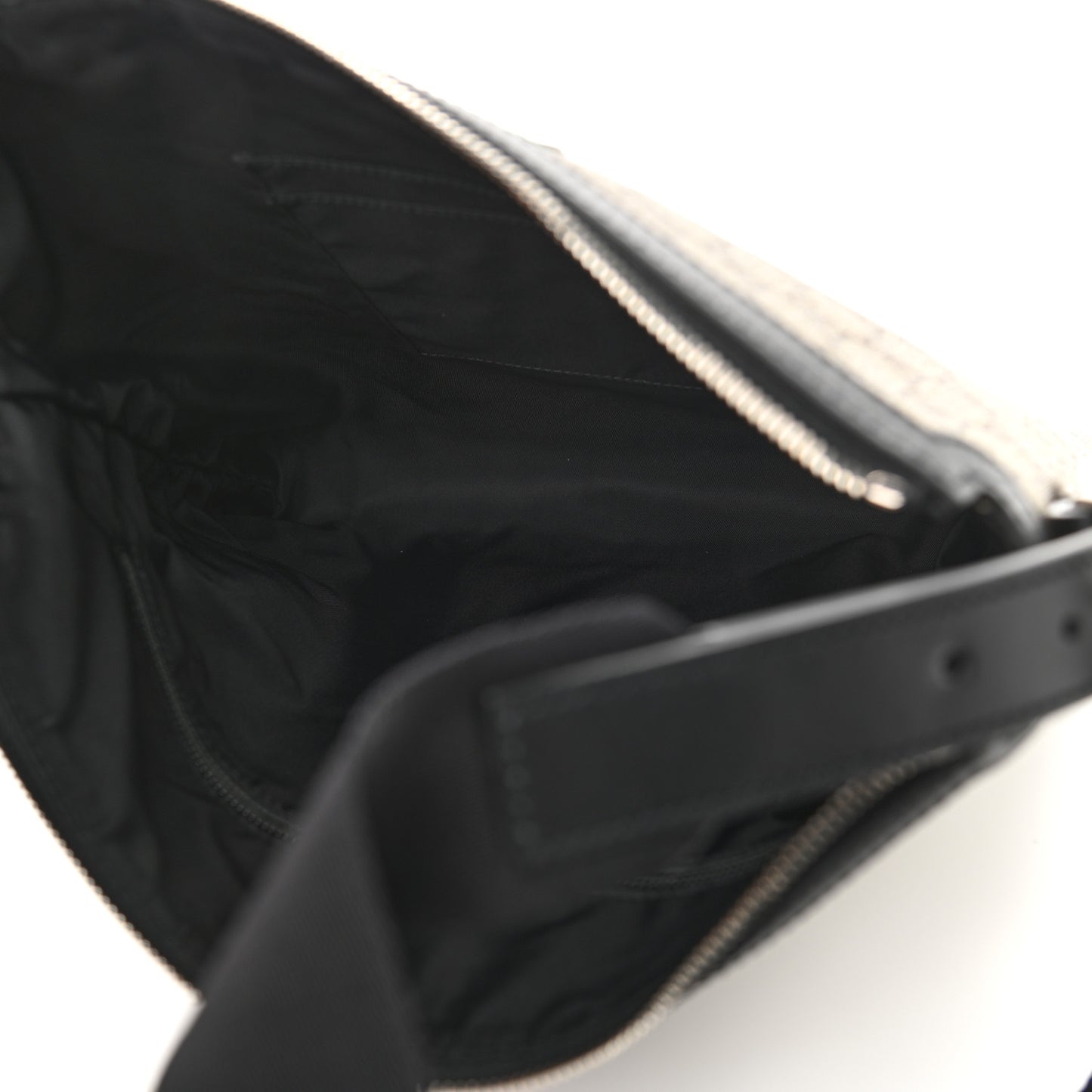 GG Supreme Monogram Web Messenger Bag Black