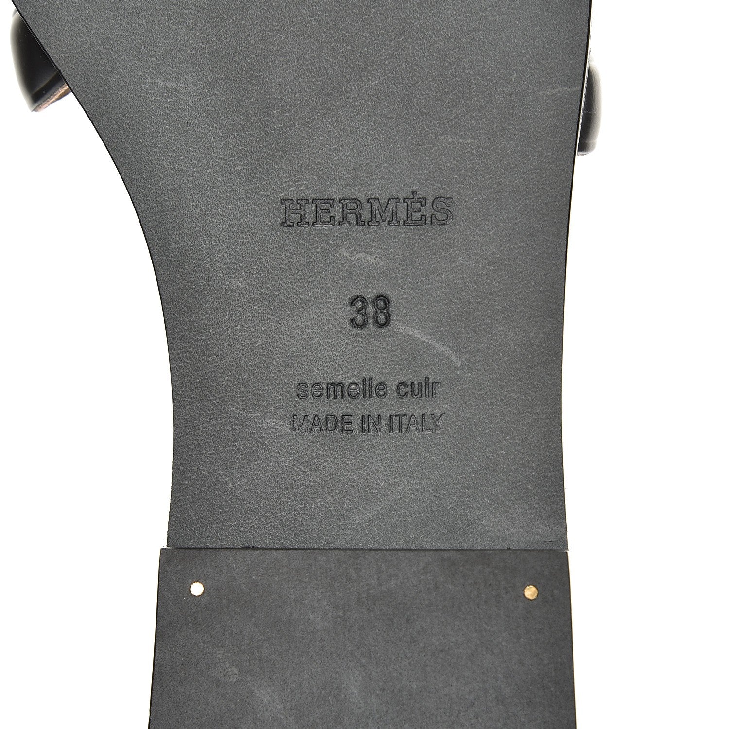 Hermes Calfskin Omaha Sandals 38 Black 7 of 8