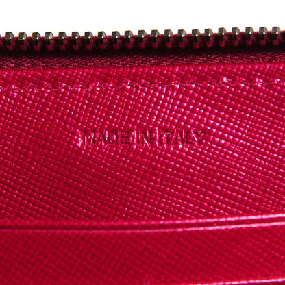 Prada Metallic Saffiano Metal Zip Around Wallet Ametista 6 of 10