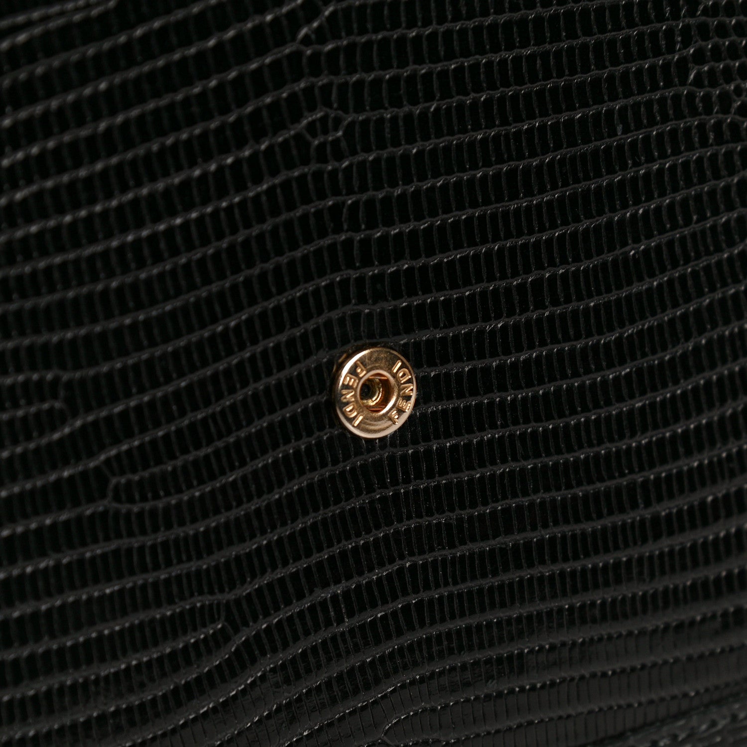 Fendi Calfskin Lizard Embossed Wallet on Chain Black 11 of 15