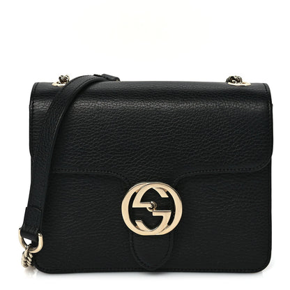 Gucci Dollar Calfskin Small Interlocking G Shoulder Bag Black 1 of 8