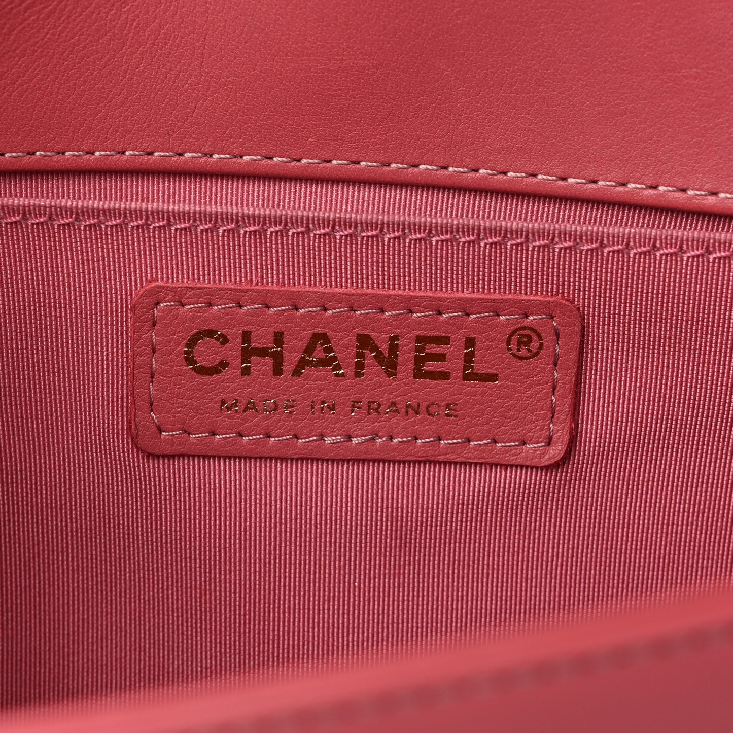 Calfskin Chevron Quilted Medium Boy Flap Pink