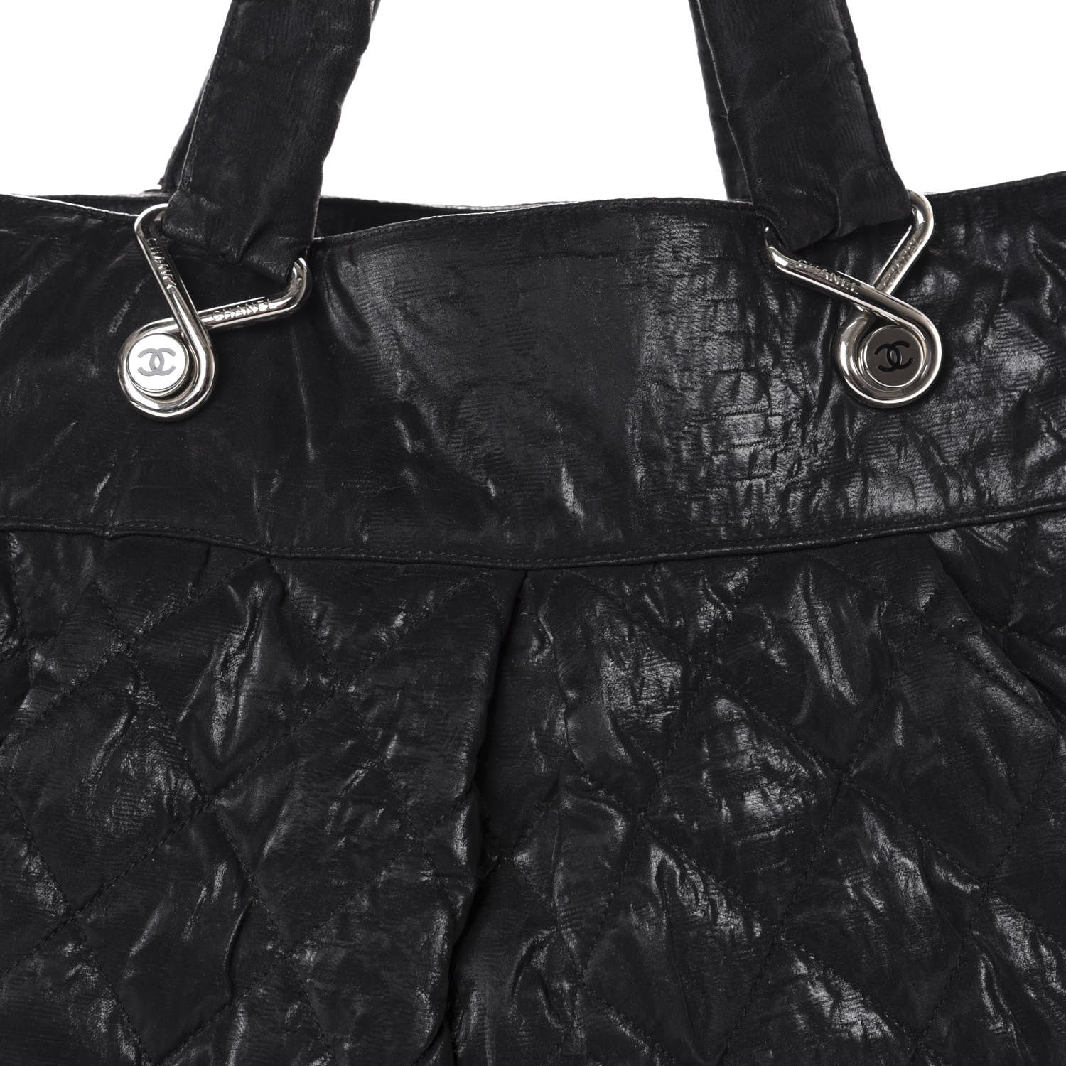 Chanel Crinkled Coated Canvas Le Marais Large Tote Black 14 of 14