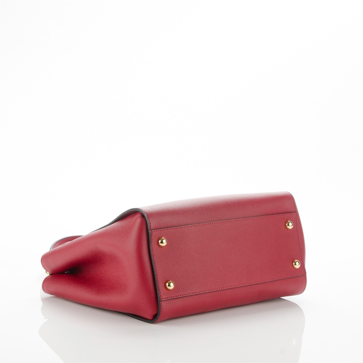 Burberry Soft Grain Calfskin Medium Buckle Tote Parade Red 4 of 8
