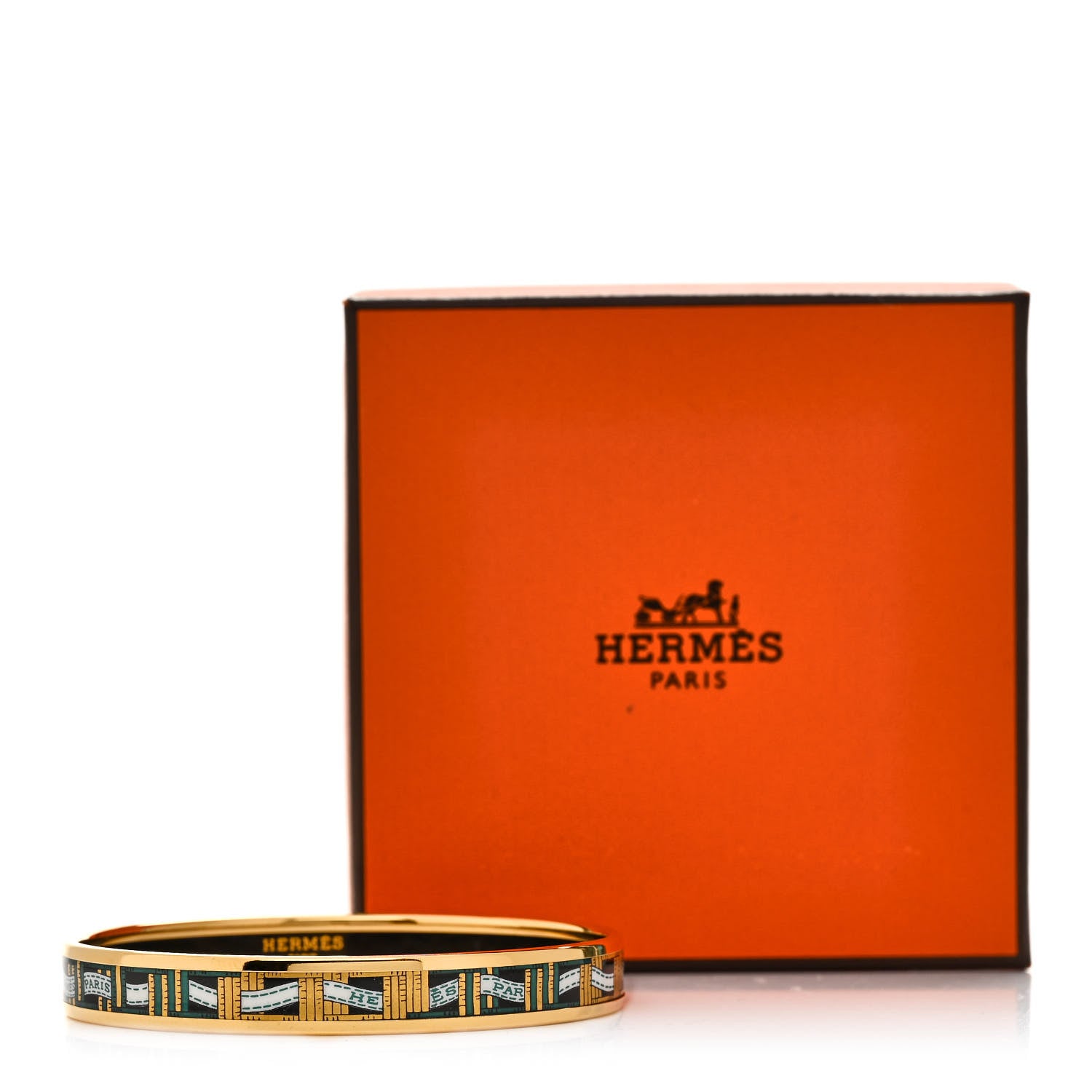 Hermes Enamel Printed Narrow Ribbon Bracelet 70 6 of 6