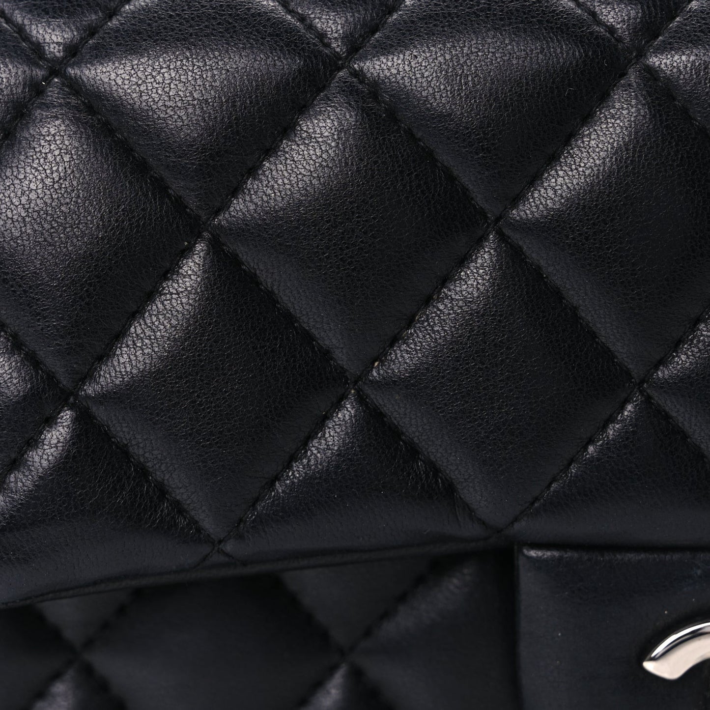 Lambskin Quilted Mini Rectangular Flap Black