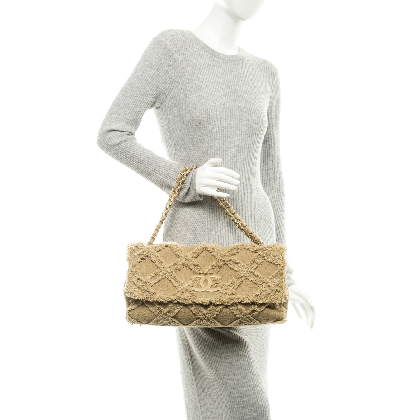 Tweed Nature Flap Dark Beige