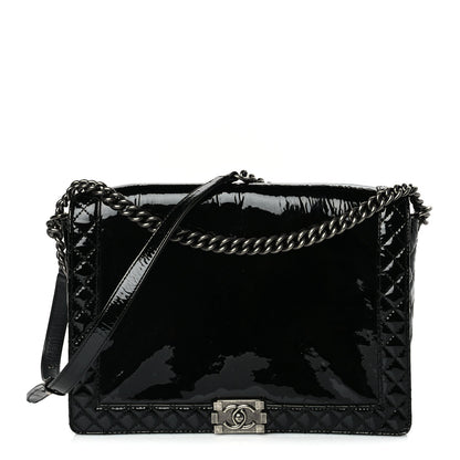 Chanel Patent Large Boy Reverso Flap Black 1 of 27