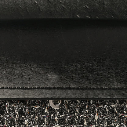 Chanel Metallic Tweed Medium Double Flap Black White 13 of 14