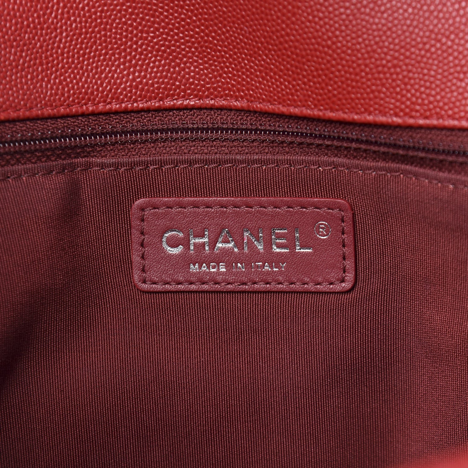 Chanel Caviar Macro Chevron Single Flap Red 8 of 10