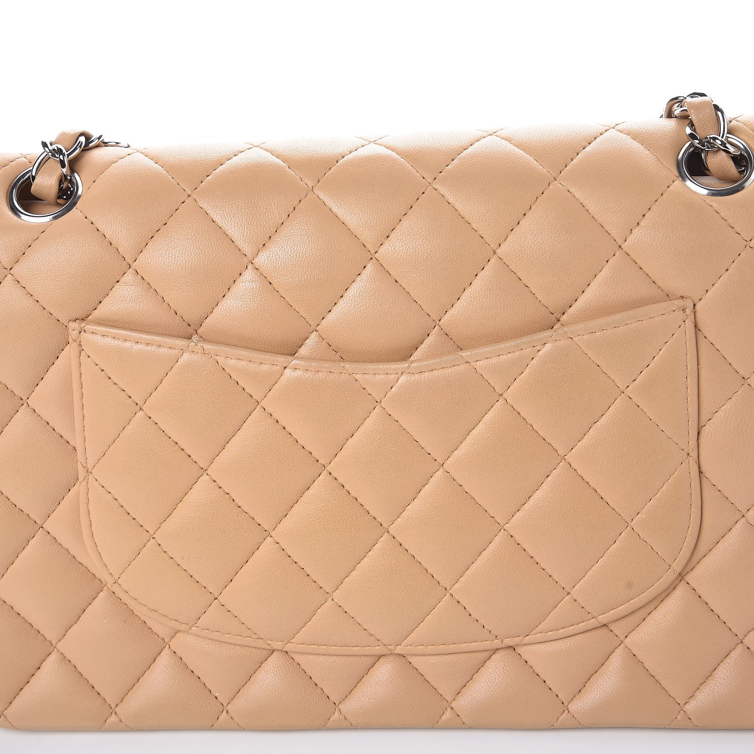 Chanel Lambskin Quilted Medium Double Flap Beige 15 of 15