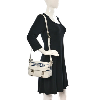 Christian Dior Smooth Calfskin Diorcamp Bag White Blue 2 of 11