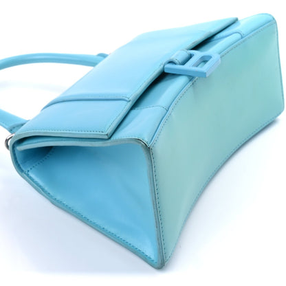 Balenciaga Shiny Box Calfskin Tonal B Small Hourglass Top Handle Bag Azur 14 of 16