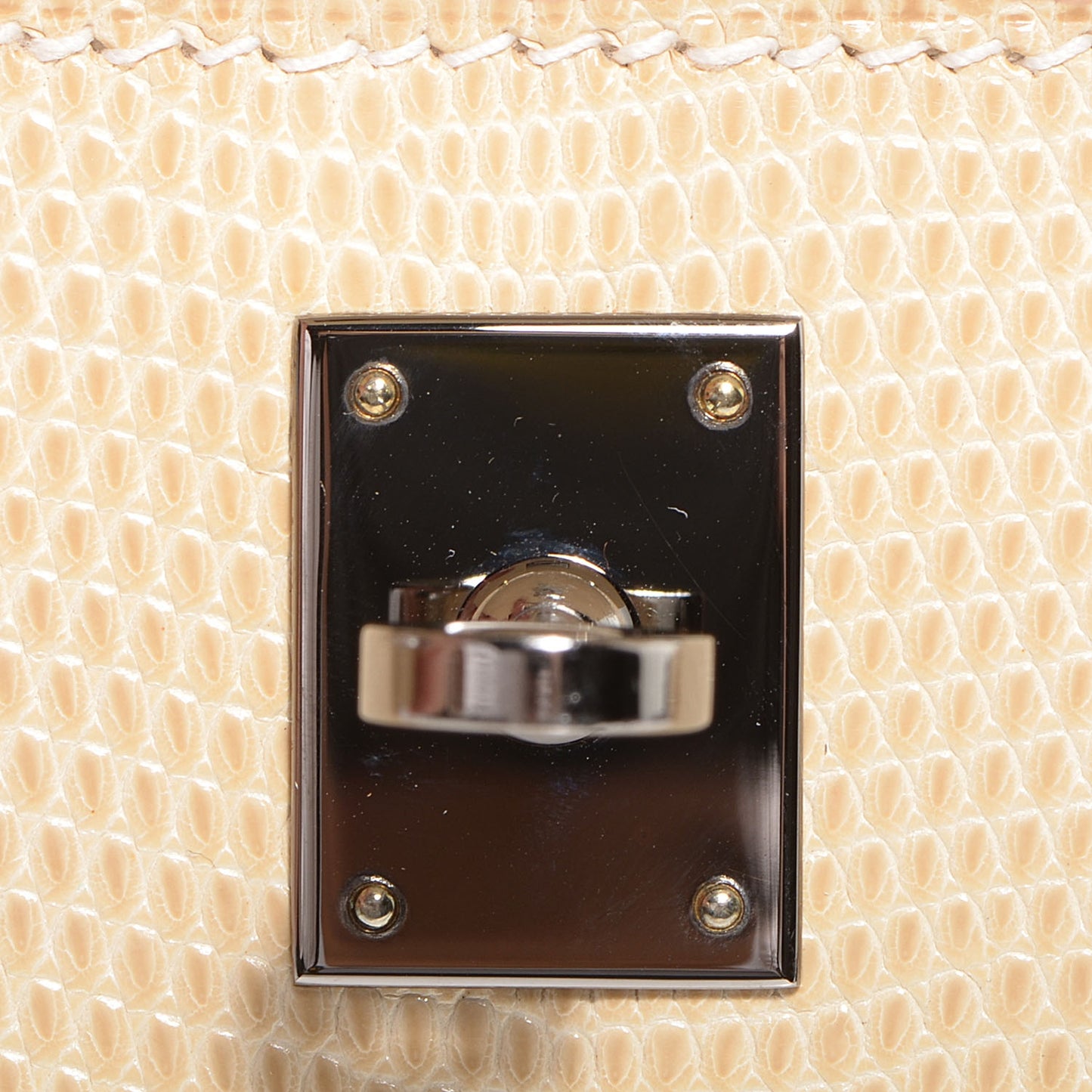 Lizard Kelly Pochette Clutch Beige