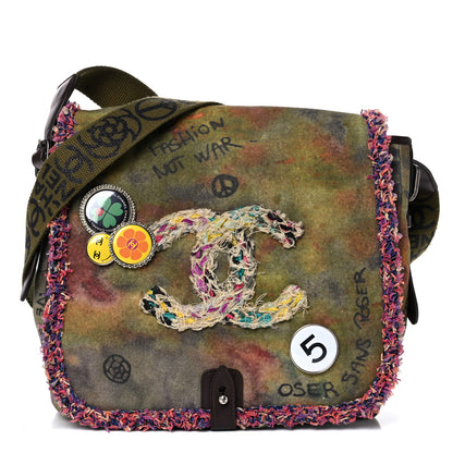 Chanel Washed Toile Graffiti On The Pavements Messenger Khaki Multicolor 1 of 15