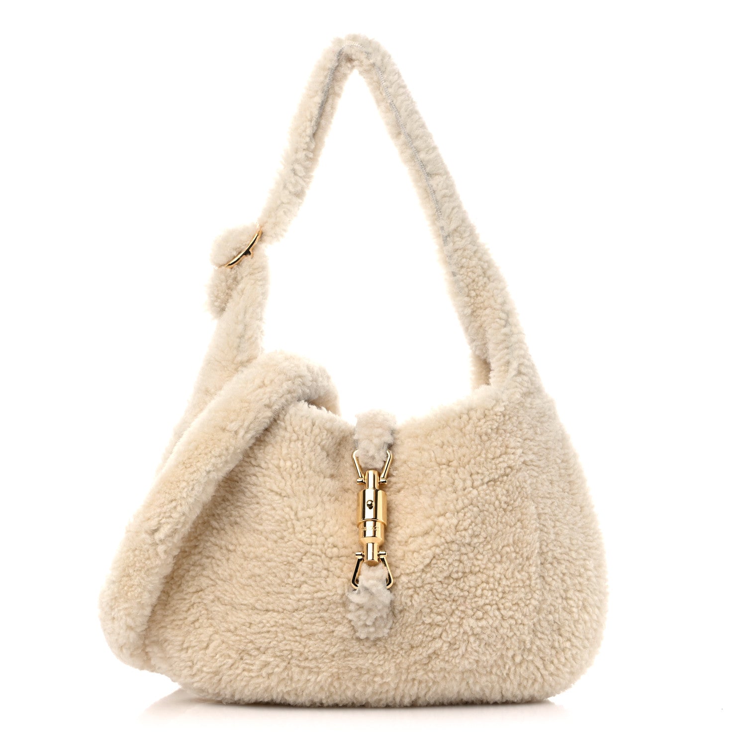 Gucci Shearling Small Jackie 1961 Shoulder Bag Ivory 1 of 9