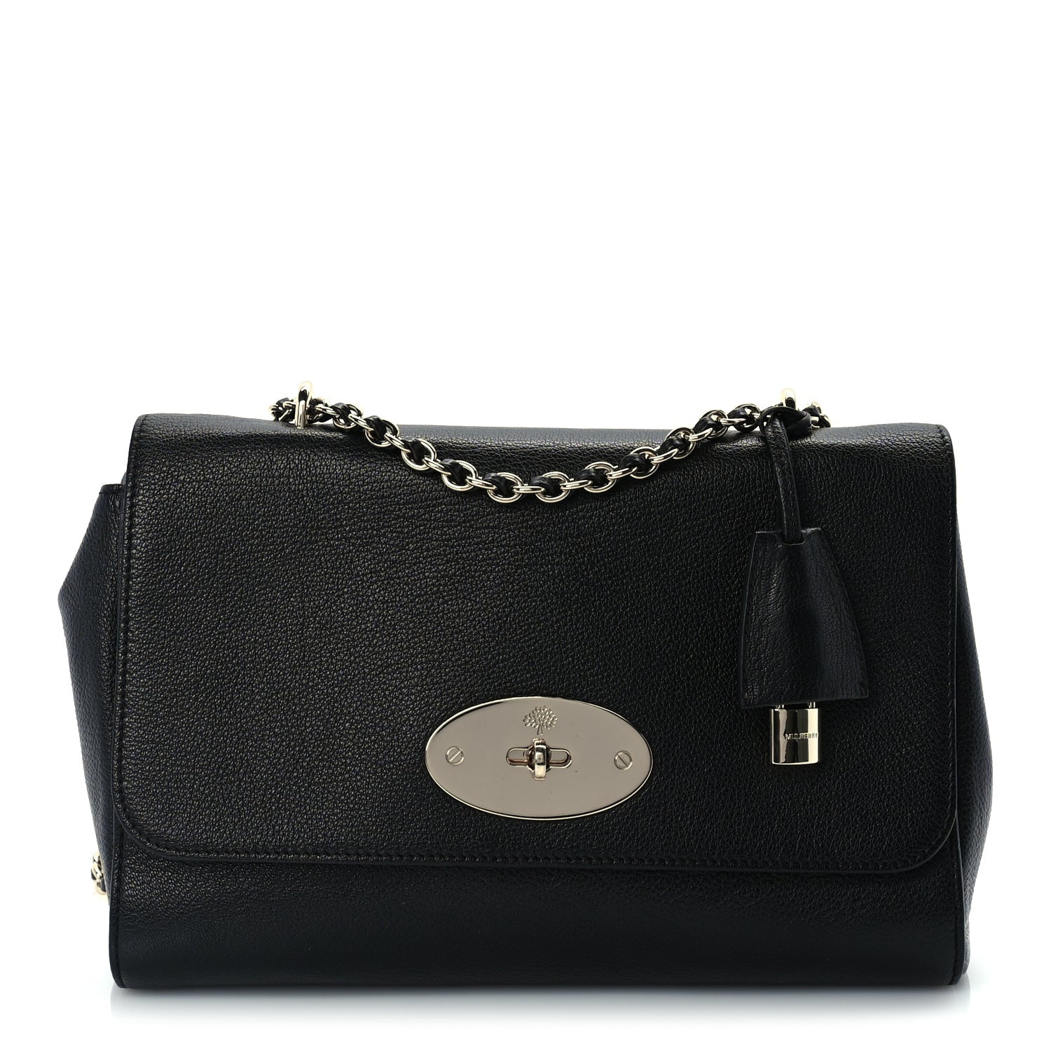 Mulberry Glossy Goatskin Medium Lily Flap Black 1 of 8
