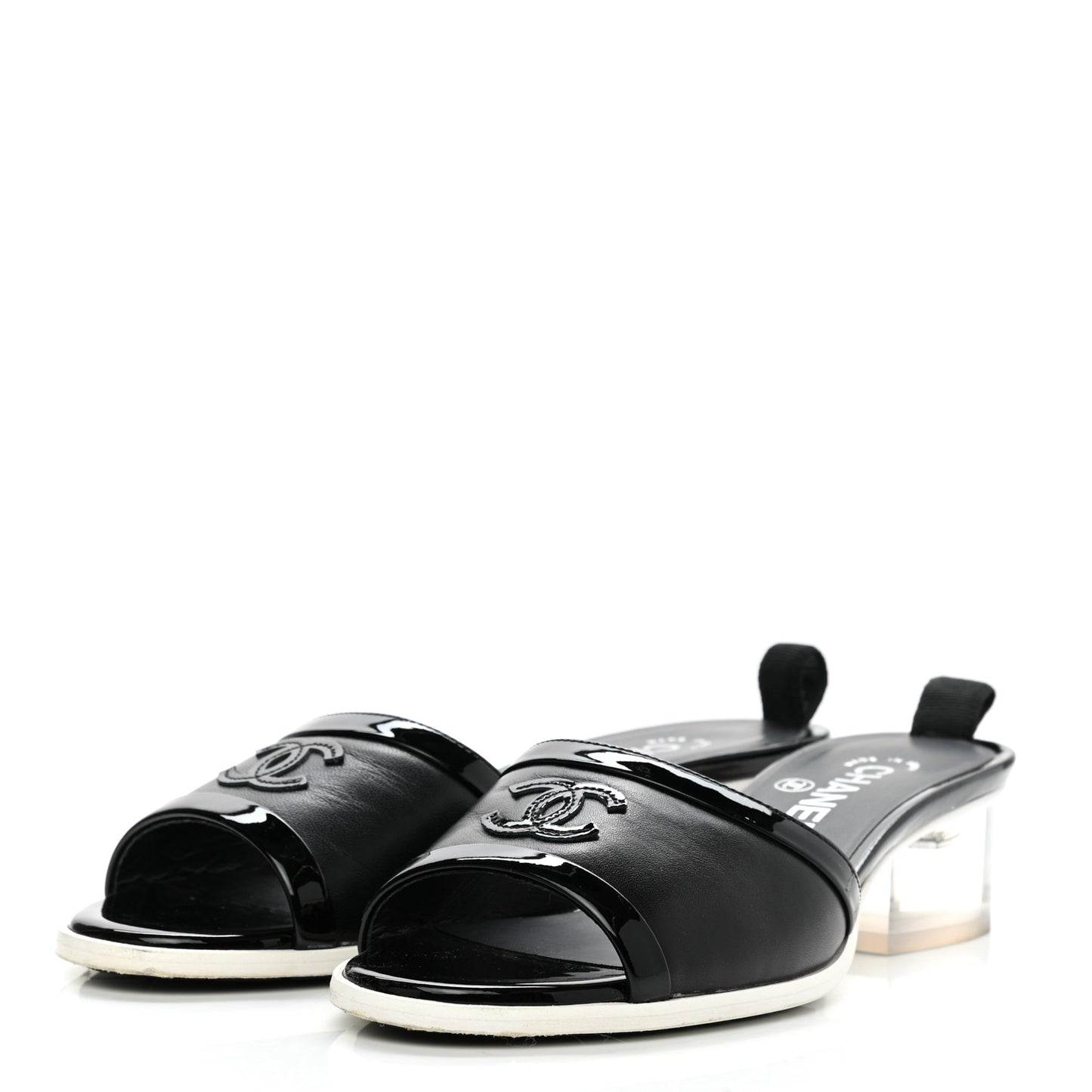 Lambskin PVC Mule 37 Black Transparent
