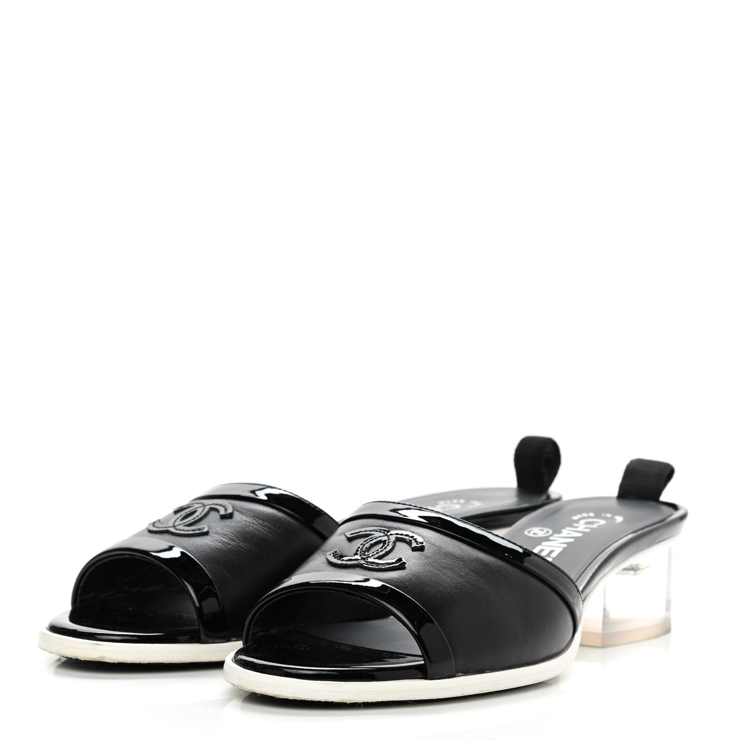 Chanel Lambskin PVC Mule 37 Black Transparent 3 of 9