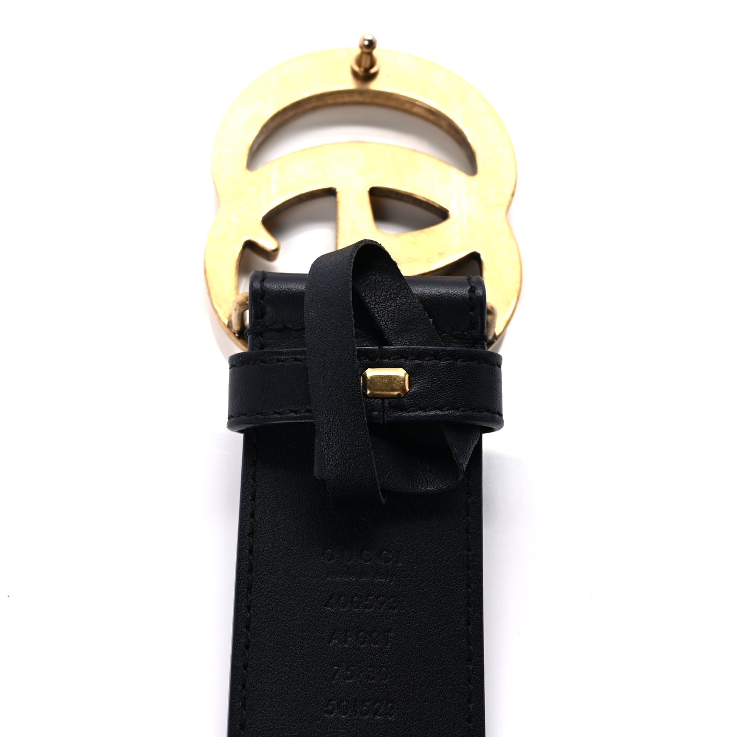 Gucci Calfskin Double G Wide Belt 75 30  Black 5 of 7