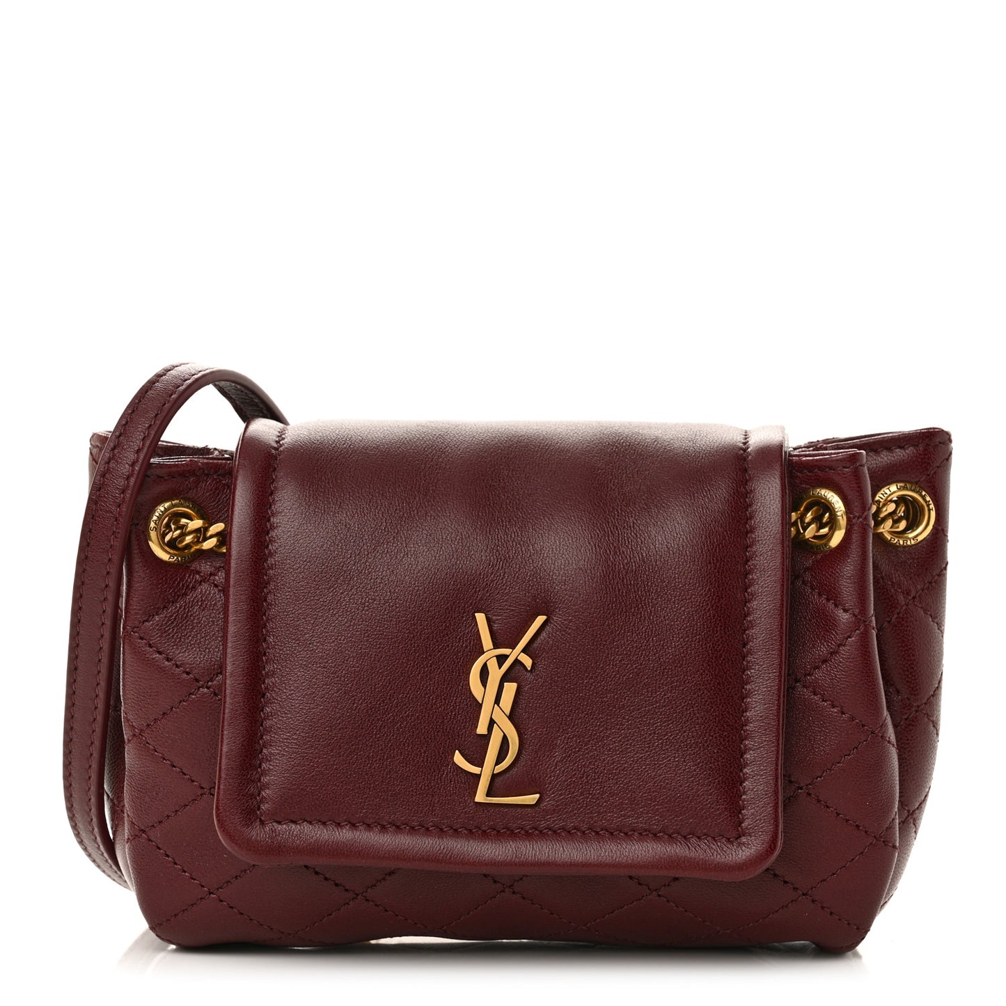 Lambskin Quilted Monogram Mini Nolita Rouge Cabernet