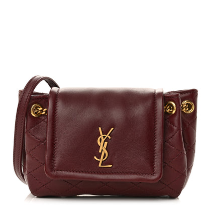 Saint Laurent Lambskin Quilted Monogram Mini Nolita Rouge Cabernet 1 of 14