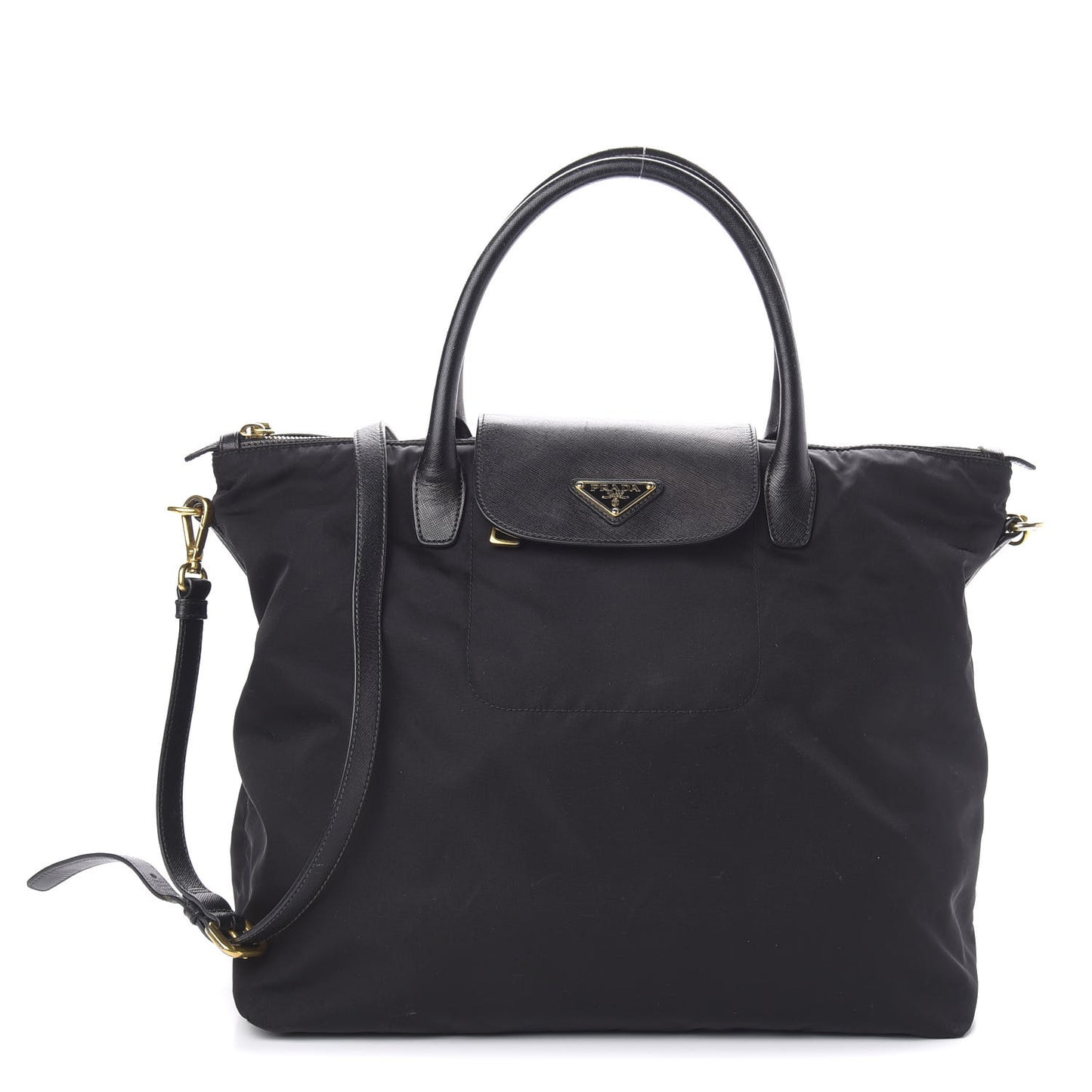 Saffiano Tessuto Nylon Tote Black