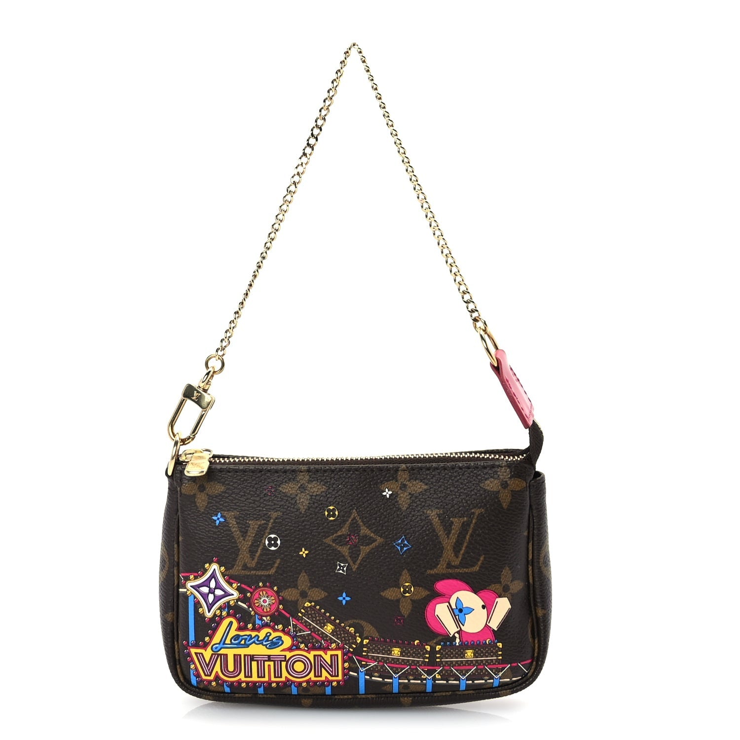 Louis Vuitton Monogram 2020 Christmas Animation Roller Coaster Mini Pochette Accessories Pivoine 1 of 8