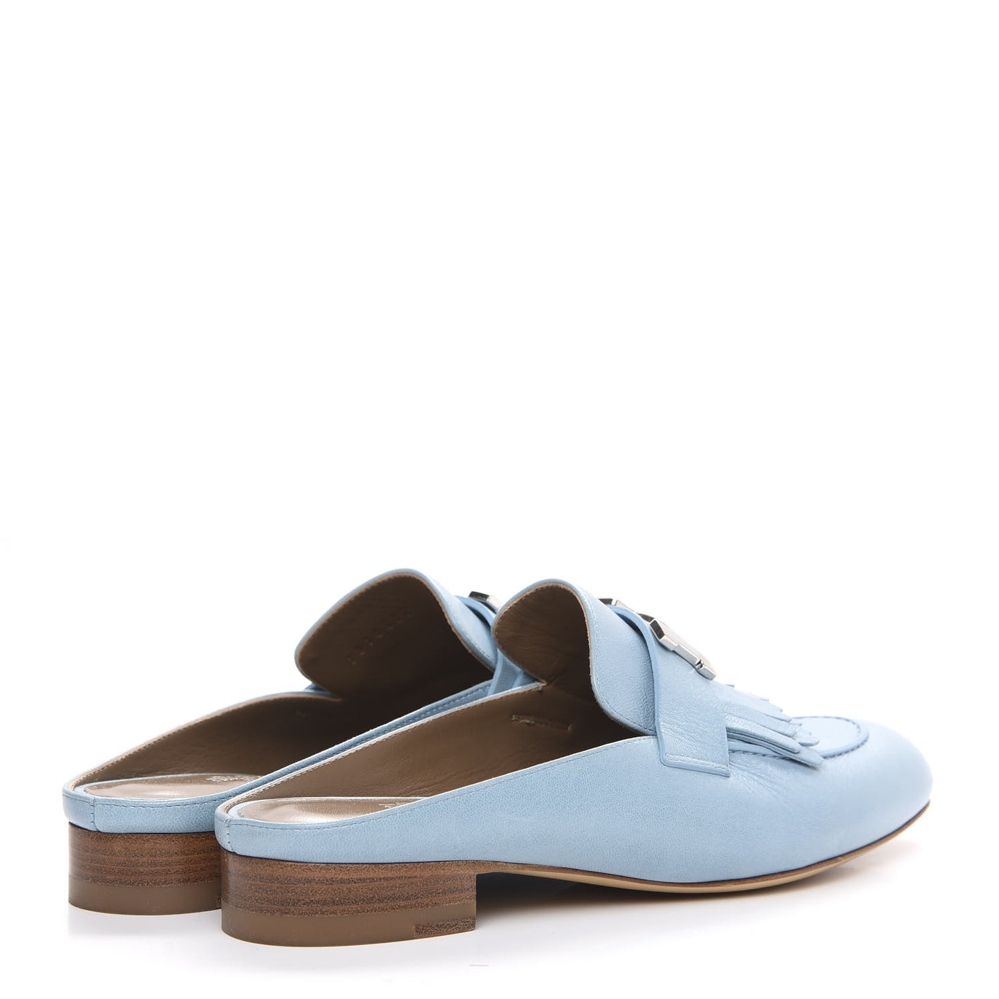 Goatskin Rivoli Mules 36.5 Bleu Ciel