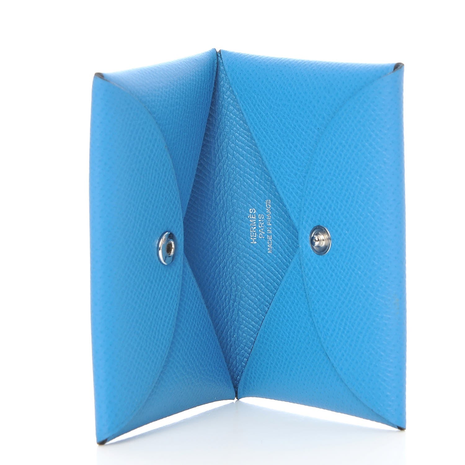 Hermes Epsom Calvi Card Case Bleu Zanzibar 5 of 8
