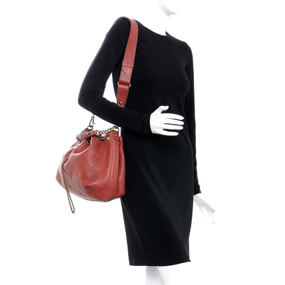 Chanel Calfskin Stitched Large Drawstring CC Bag Burgundy 2 of 13