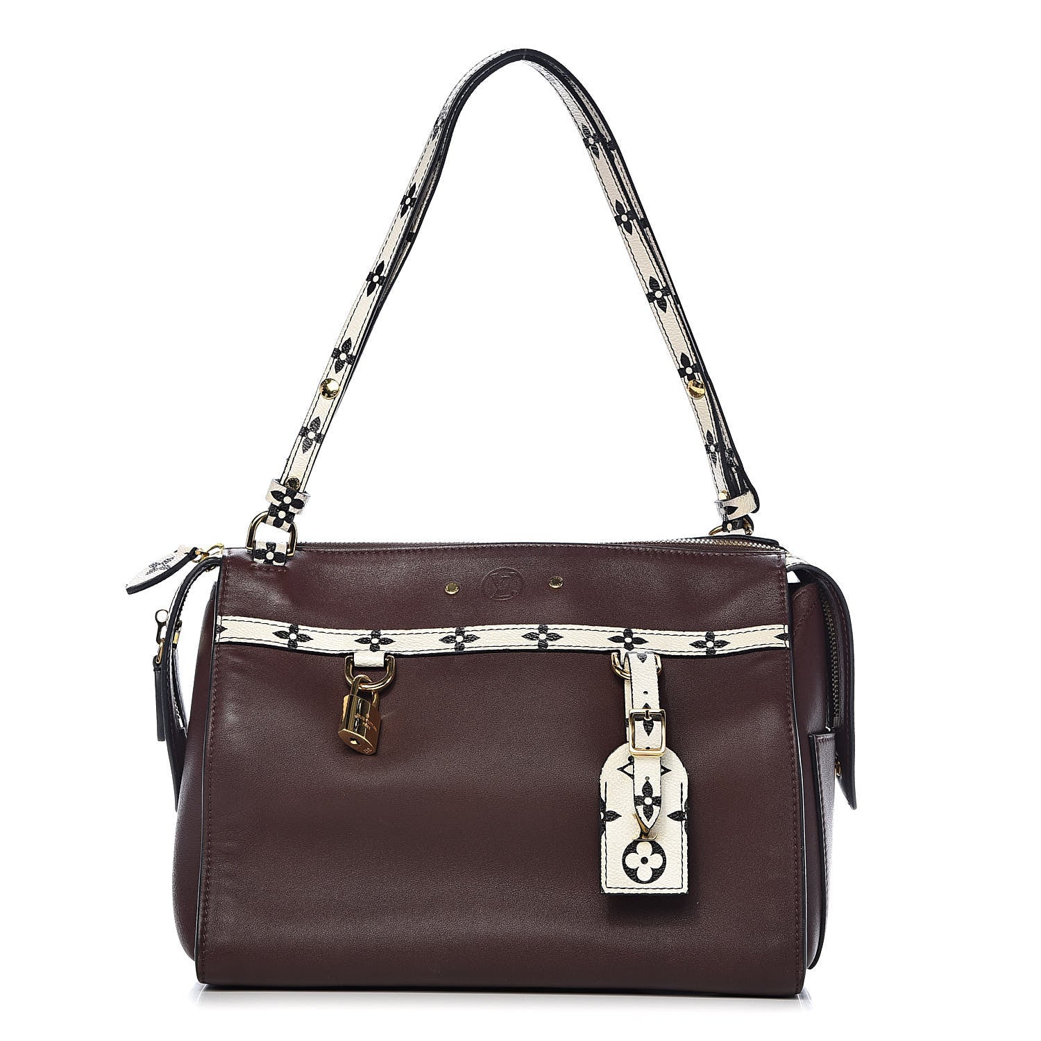Louis Vuitton Calfskin Colored Monogram Speedy Amazon MM Chocolat White 1 of 10